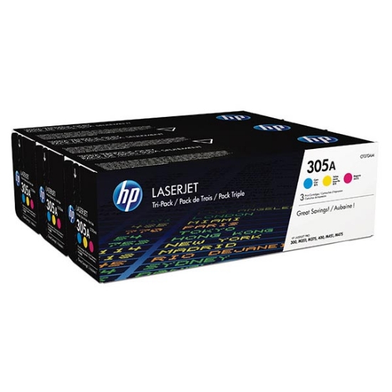 Picture of HP CF370AM (HP 305A) Cyan/Magenta/Yellow Toner Cartridge (2600 Yield)