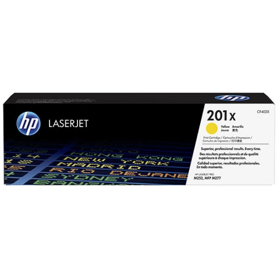 Picture of HP CF402X (HP 201X) High Yield Yellow Toner Cartridge (2300 Yield)