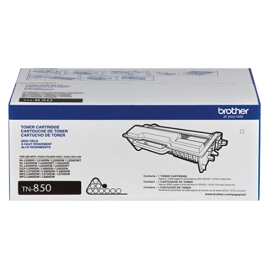 Picture of Brother TN-850 High Yield Black Toner Cartridge (8000 Yield)